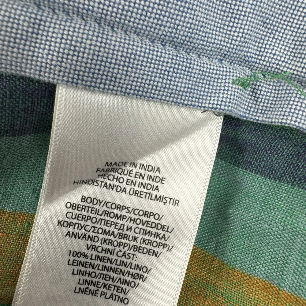 Polo Ralph Lauren Pure Linen Green‎ Orange Checked Short Size 36 Mint